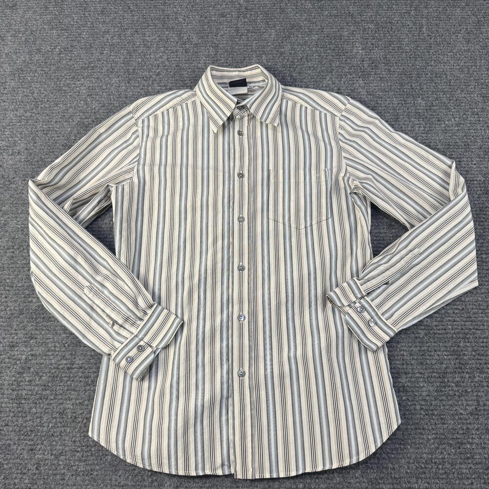 Dolce & Gabbana D&G Shirt Mens 32 46 Beige Stripe Button Front Made Italy